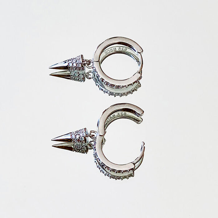 Pendientes Aro Conos Brillantes plata Personalizado HOPS regalo para mujeres adolescentes