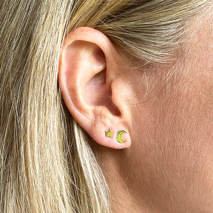Pendientes Estrella oro y Luna oro HOPS regalo para niñas mujeres y adolescentes