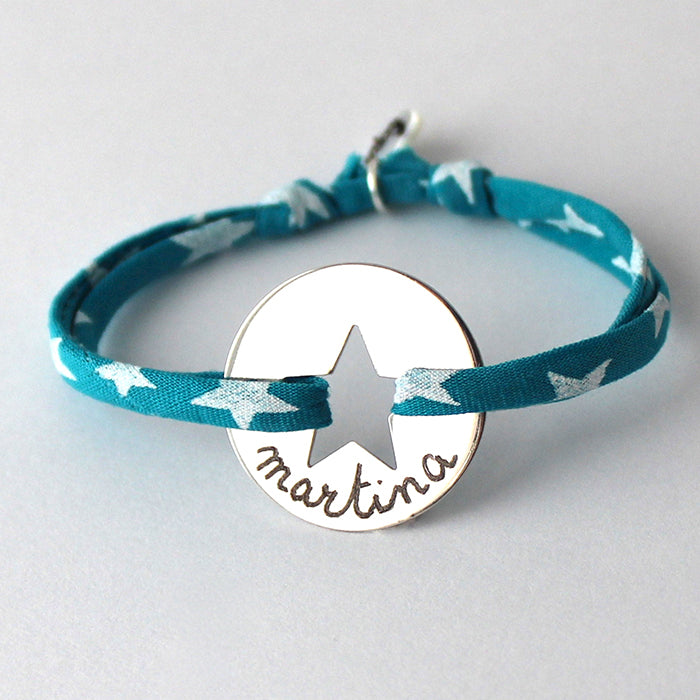 Pulsera Diana Estrella plata con liberty estrella turquesa Personalizado HOPS regalo para niñas y adolescentes