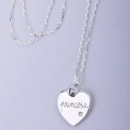 Collar Sidonie Corazón plata cadena Personalizado HOPS regalo para niñas y mujeres