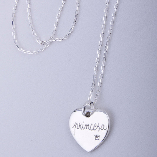 Collar Sidonie Corazón plata cadena Personalizado HOPS regalo para niñas y mujeres