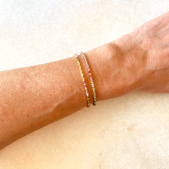 Fine Personalized Bracelet Multicolor Stones Gold 