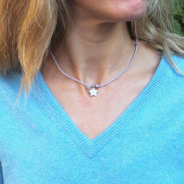 Collar Estrella Brillantes cordón personalizada HOPS