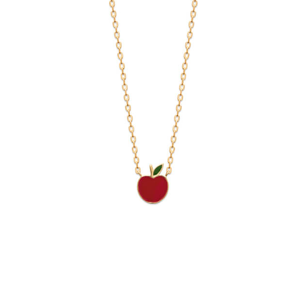Collar Fruta manzana Cadena oro ideal para niñas regalo de comunión HOPS
