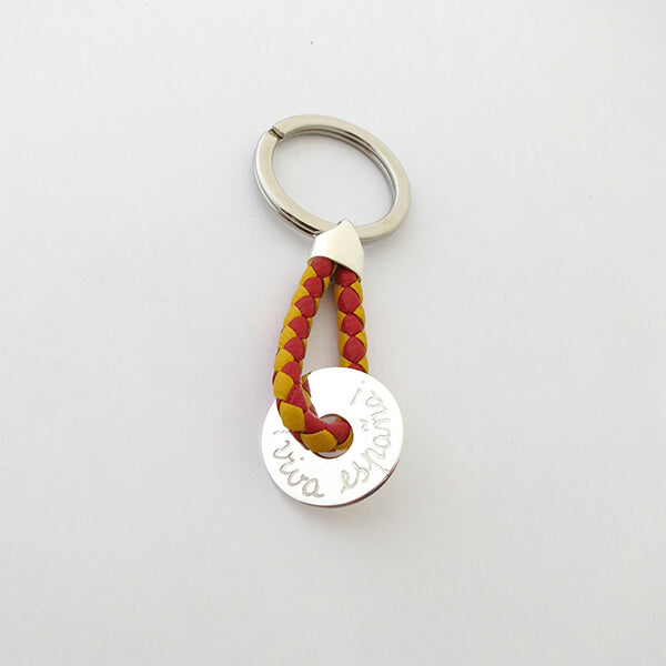 Llavero Diana 2cm cuero rojo-amarillo Personalizado HOPS