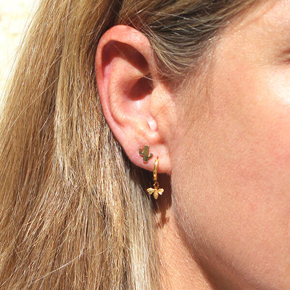 Pendientes Cactus y Abeja oro HOPS