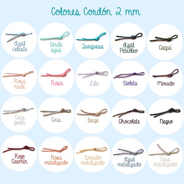 Cordón 2mm para collares personalizada HOPS