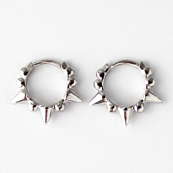 Pendientes Aros pequeños pinchos plata HOPS