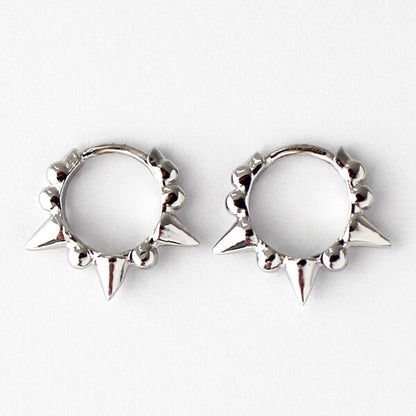 Pendientes Aros pequeños pinchos plata HOPS
