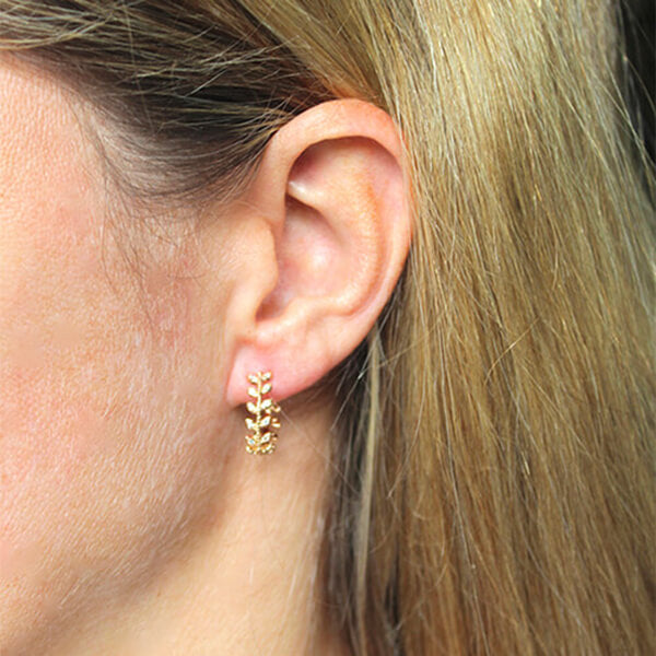 Pendientes Aros Hojas brillantes HOPS