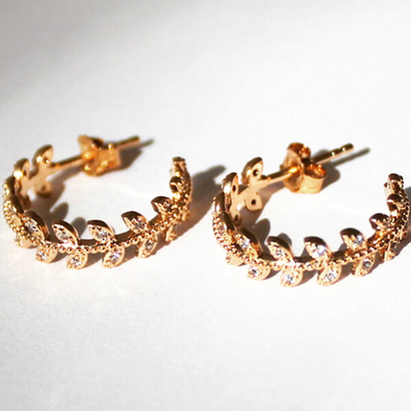 Pendientes Aros Hojas brillantes regalo para mujer y adolescentes HOPS