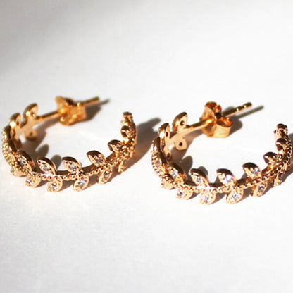 Pendientes Aros Hojas brillantes regalo para mujer y adolescentes HOPS