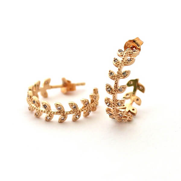Pendientes Aros Hojas brillantes regalo para mujeres y adolescentes HOPS 