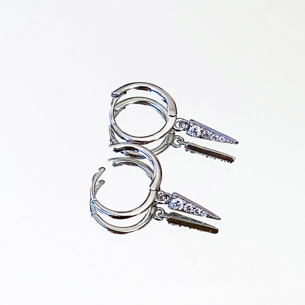Pendientes aros pequeños triángulo brillante plata HOPS