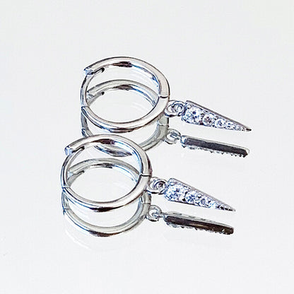 Pendientes aros pequeños triángulo brillante plata HOPS
