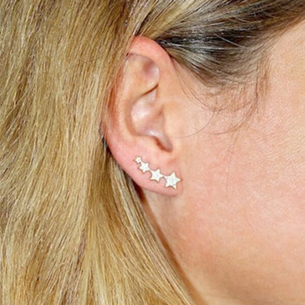 Pendientes trepadores Constelación Estrella Brillantes regalo para mujeres y adolescentes HOPS