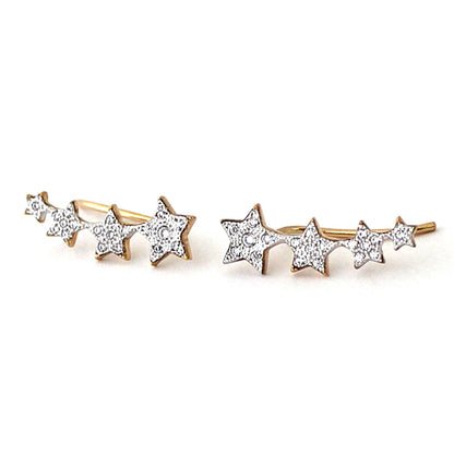 Pendientes trepadores Constelación Estrella Brillantes regalo para mujeres y adolescentes HOPS